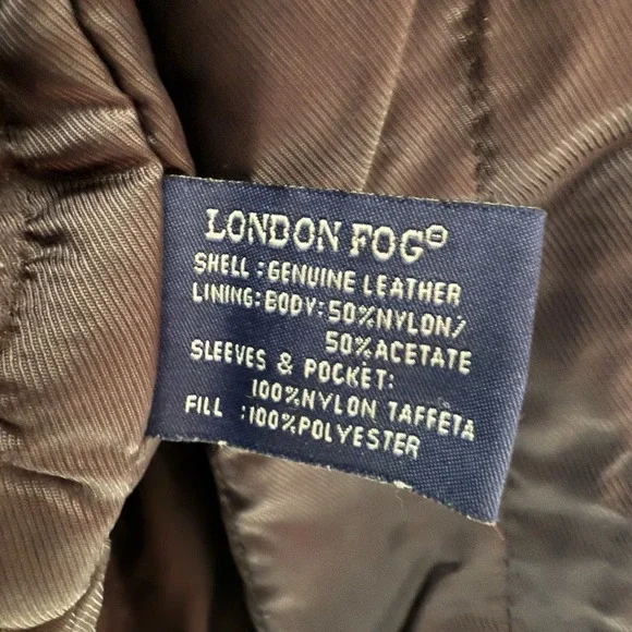 Vintage London Fog Leather Harrington Bomber Jacket XL Burnt Brown - Picture 9 of 10